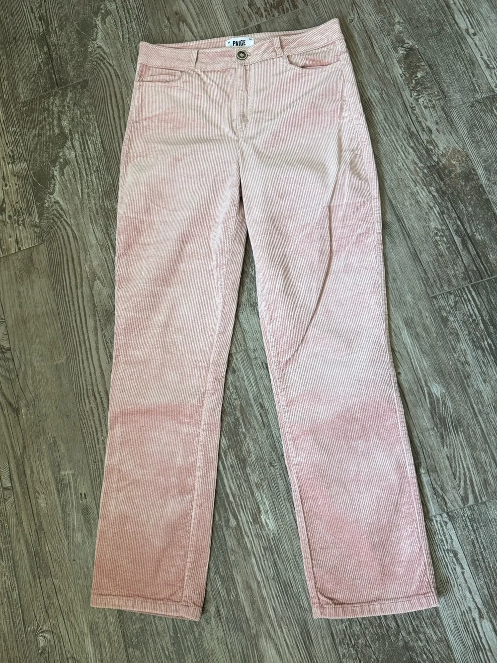 NWOT PAIGE Hoxton Slim High-Rise Stretchy Corduroy Jeans Rose Pink US 29 or 8